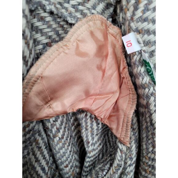 Prestige of Boston Vintage Union Chevron Tweed Three Button Ladies Blazer Jacket - Picture 13 of 16
